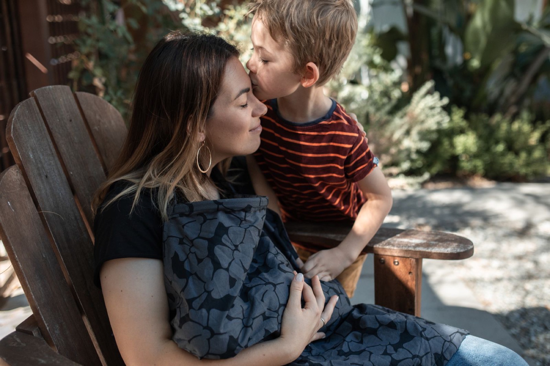 Parent and child together outdoors
