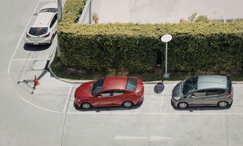 Cars parked in street spots