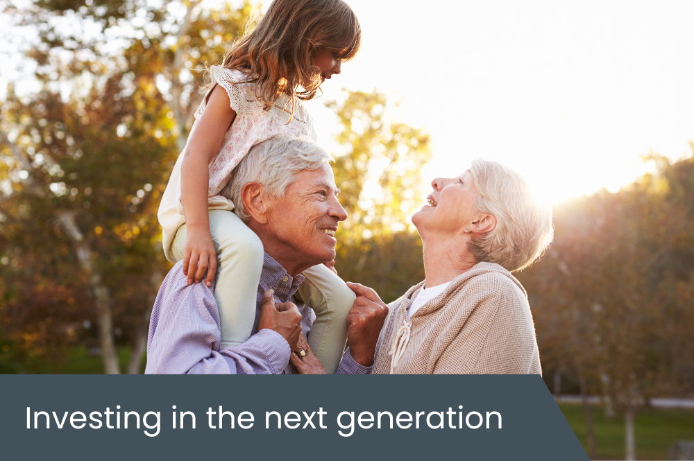 Investing in the next generation (1) Grandparents with young granddaughter