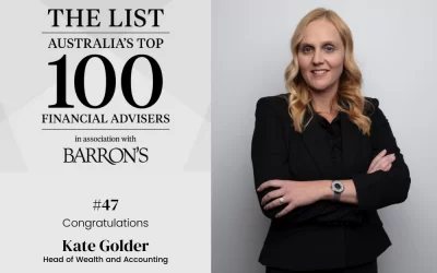 Kate Golder named in Australia’s Top 100 Financial Advisers for the second year